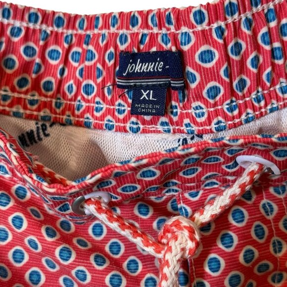 Johnnie-O Mens Red & Blue Patterned Swim Shorts XL - Picture 5 of 5
